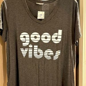 Women Plus Good Vibes Shirt Sz 1X New with Tags
